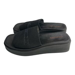 True Religion Black Jann Slip-On Platform Sandals Size 10
